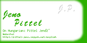 jeno pittel business card